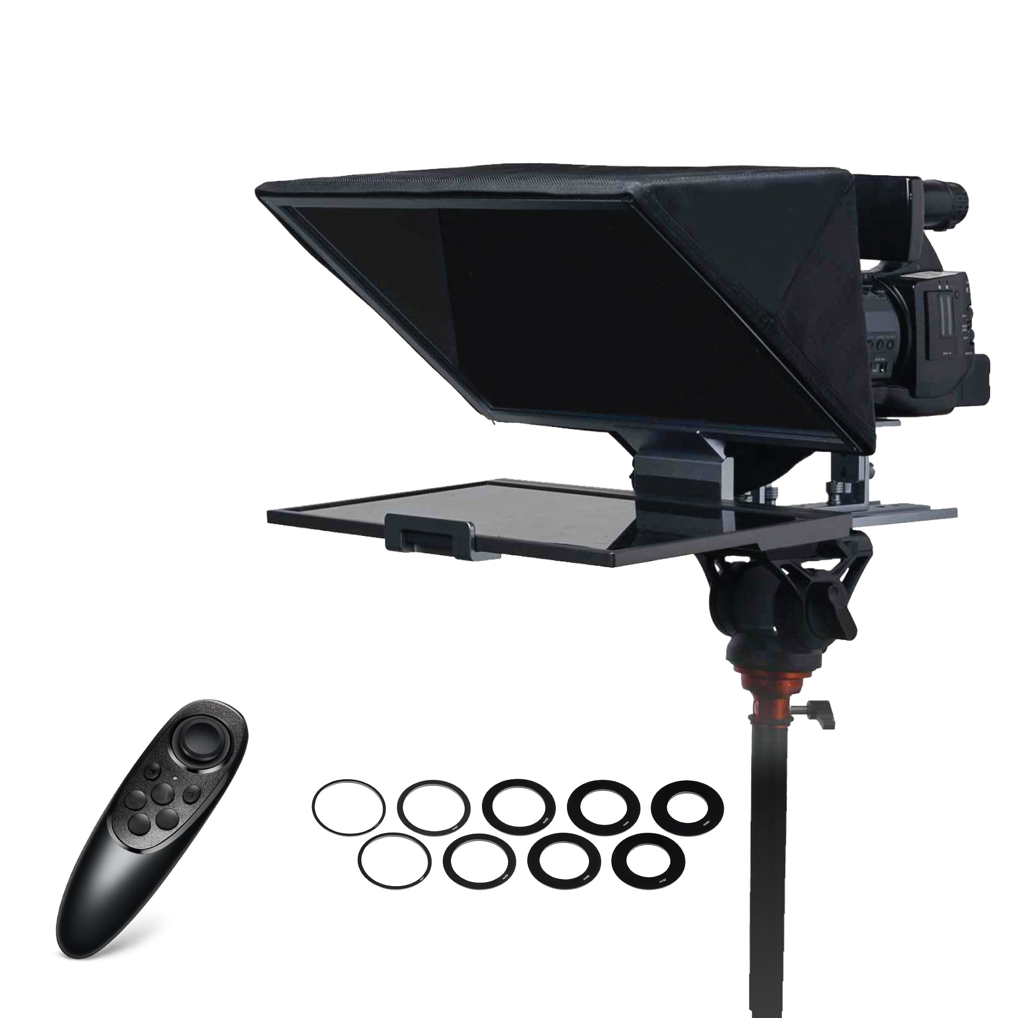 WELBORN 16-Inch Professional Teleprompter for Smartphone, DSLR, Mirrorless & Video Cameras | Bluetooth Remote | HD Beam Splitter Glass | Android/iOS Compatible | Universal 1/4" Mount