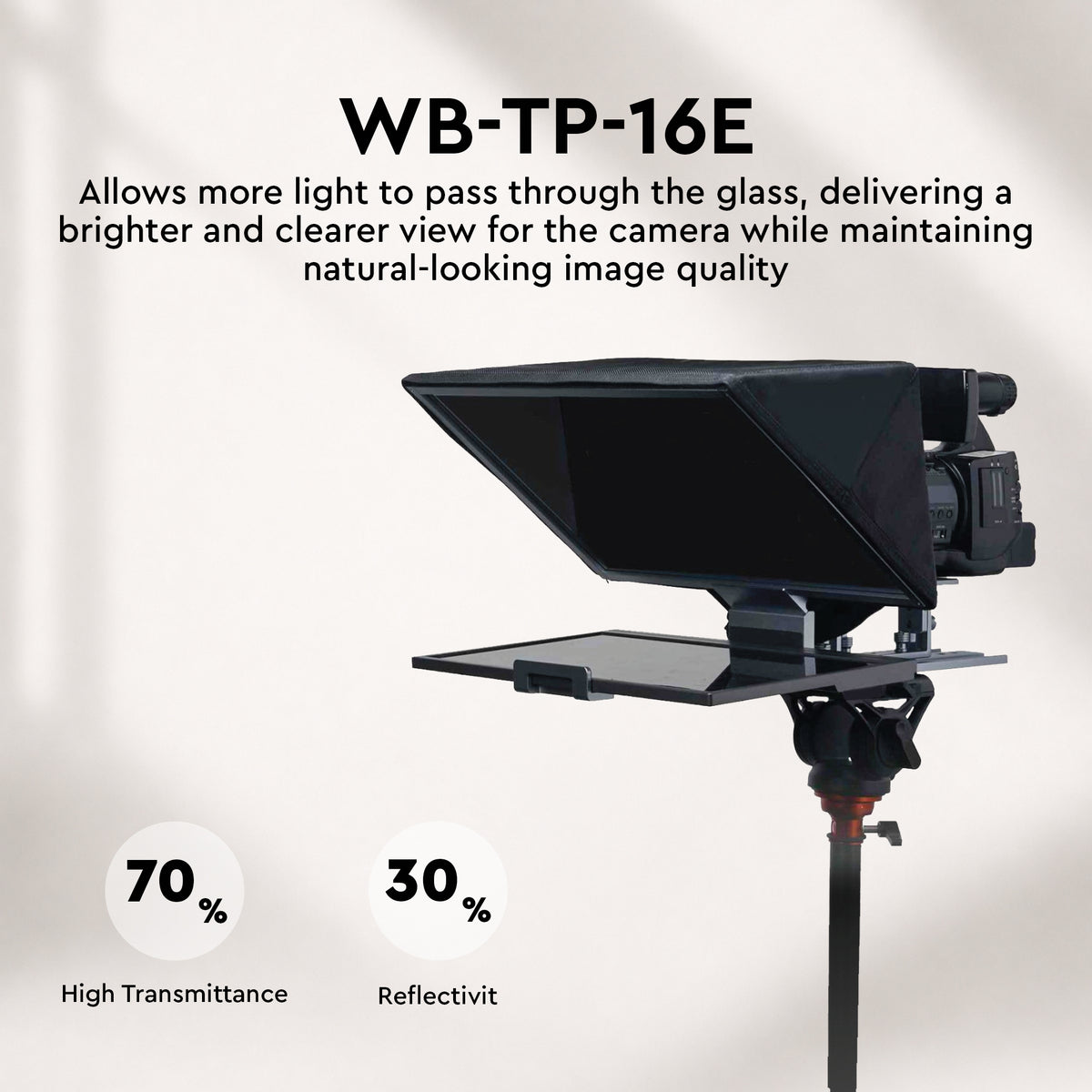 WELBORN 16-Inch Professional Teleprompter for Smartphone, DSLR, Mirrorless & Video Cameras | Bluetooth Remote | HD Beam Splitter Glass | Android/iOS Compatible | Universal 1/4" Mount