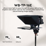 WELBORN 16-Inch Professional Teleprompter for Smartphone, DSLR, Mirrorless & Video Cameras | Bluetooth Remote | HD Beam Splitter Glass | Android/iOS Compatible | Universal 1/4" Mount
