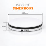 WELBORN 45cm Product Photography Turntable | 40KG Load Capacity | 360° Two-Way Rotation | Up to 120°/Sec Rotation Speed | USB Type-C Charging | Electric Rotating Display Stand for Product Photography, Videography, E-Commerce & Live Streaming
