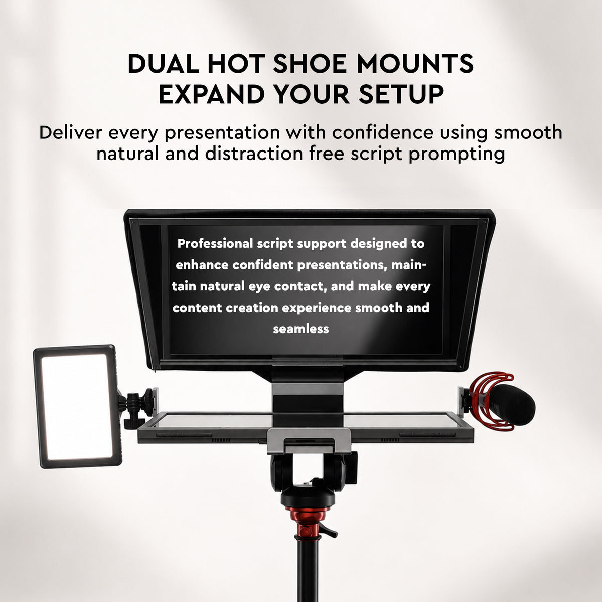 WELBORN 16-Inch Professional Teleprompter for Smartphone, DSLR, Mirrorless & Video Cameras | Bluetooth Remote | HD Beam Splitter Glass | Android/iOS Compatible | Universal 1/4" Mount