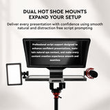 WELBORN 16-Inch Professional Teleprompter for Smartphone, DSLR, Mirrorless & Video Cameras | Bluetooth Remote | HD Beam Splitter Glass | Android/iOS Compatible | Universal 1/4" Mount
