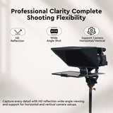 WELBORN 16-Inch Professional Teleprompter for Smartphone, DSLR, Mirrorless & Video Cameras | Bluetooth Remote | HD Beam Splitter Glass | Android/iOS Compatible | Universal 1/4" Mount