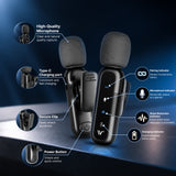 WELBORN WB-WM-001 Wireless Microphone System for iPhone, iPad & Android Devices | 2.4GHz Wireless Lavalier Microphone | Noise Reduction, Echo Mode, 360° Omnidirectional Pickup & 25m Transmission Range