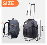 WELBORN Camera Bag B09 with Wheels & Trolley Handle – Travel Case for DSLR Cameras & Lenses