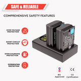 WELBORN LP-E6N Dual Battery and Charger Combo for Canon EOS 5D Mark II III IV 5DS 5DS R 6D 60D 6D Mark II