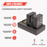 WELBORN LP-E17 Dual Battery and Charger Combo Pack for Canon Camera EOS M3 M5 M6 77D 200D 750D 760D 800D 8000D 9000D