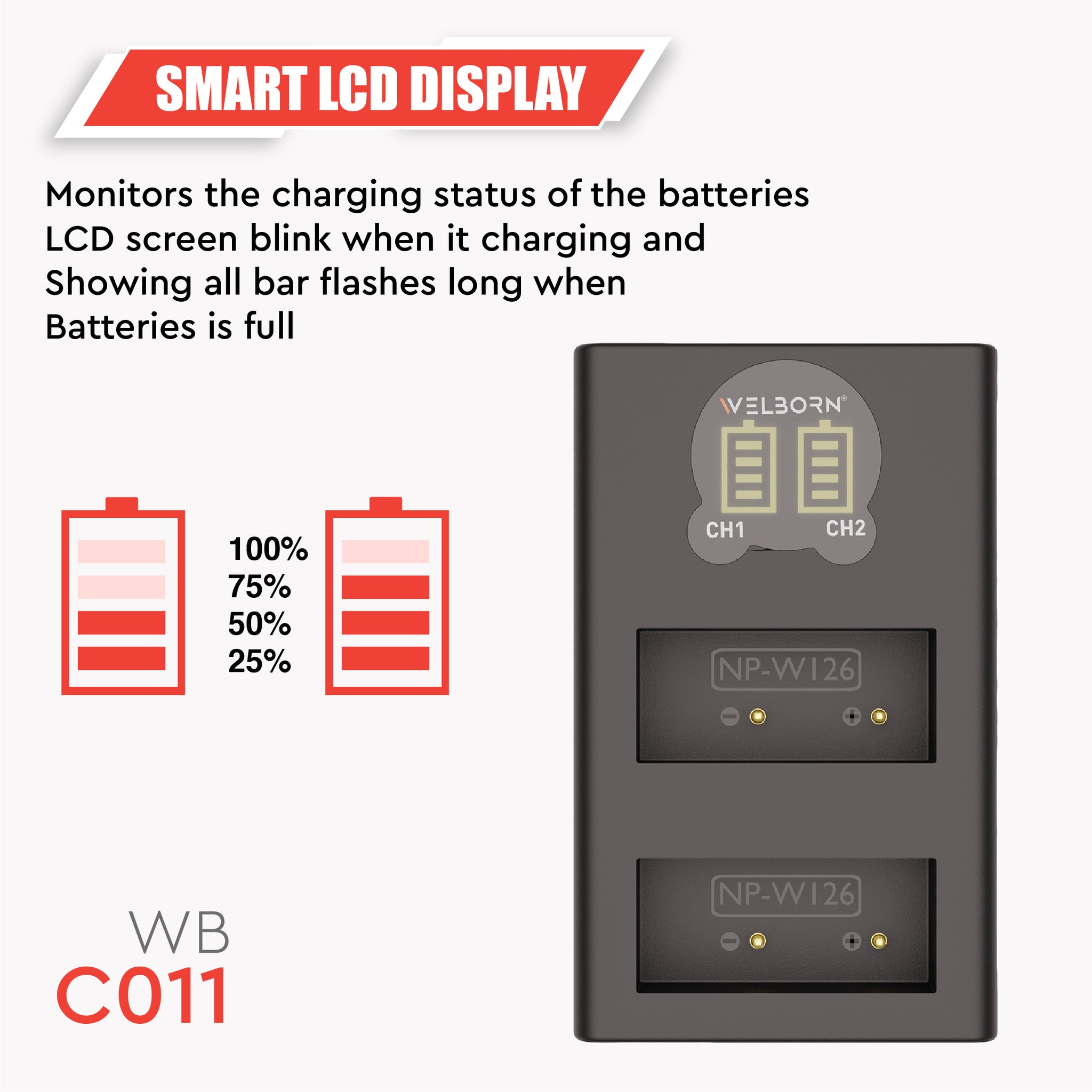 WELBORN NP-W126s Dual Battery and Charger Combo