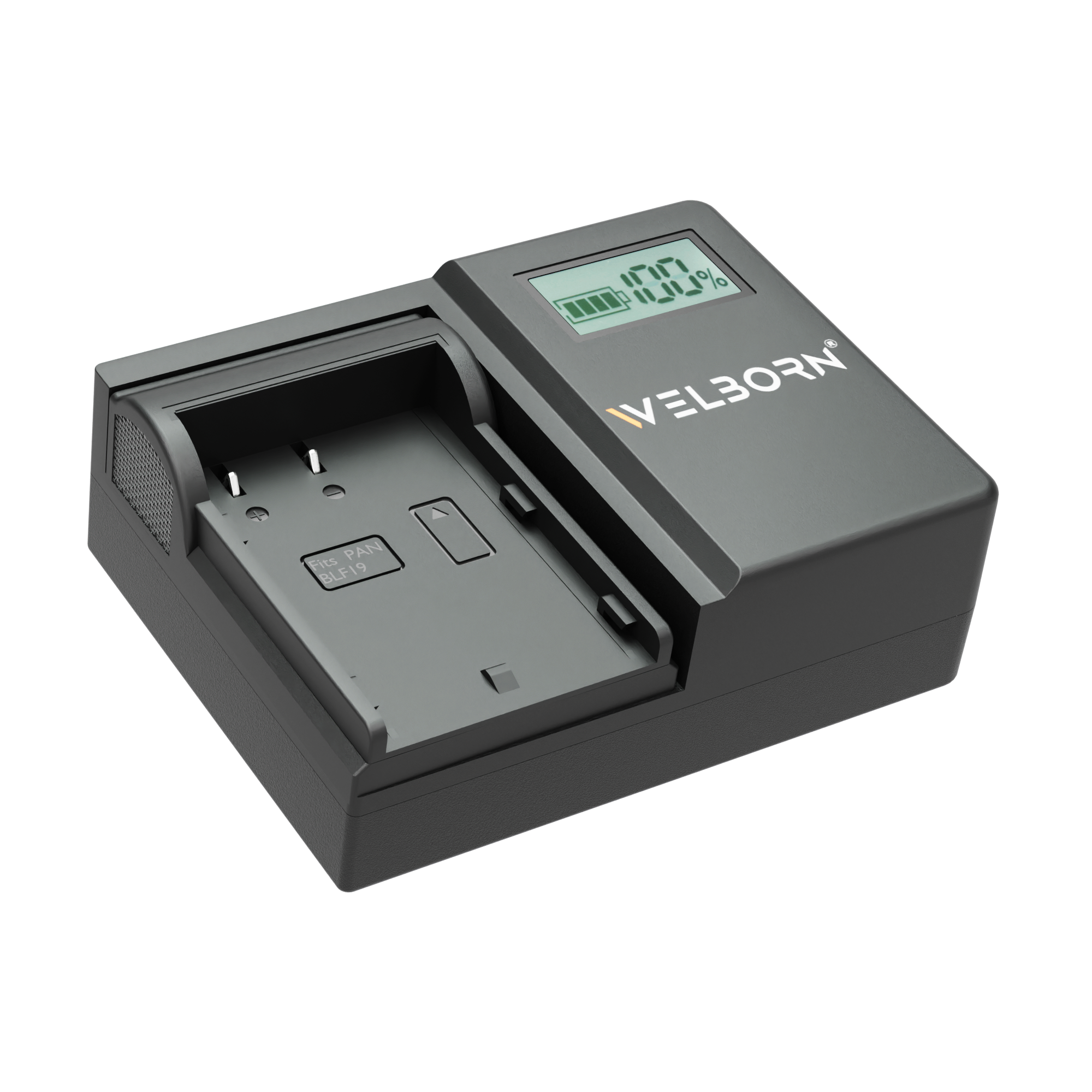 WELBORN LCD Camera Battery Charger for Panasonic Camera Battery BLF19 Compatible With Panasonic Lumix GH3, GH4, GH5, G9 Cameras