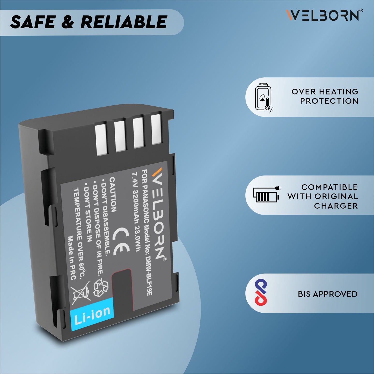 WELBORN BLF19 Platinum Rechargeable Battery for Panasonic Cameras – Professional Power for Creators