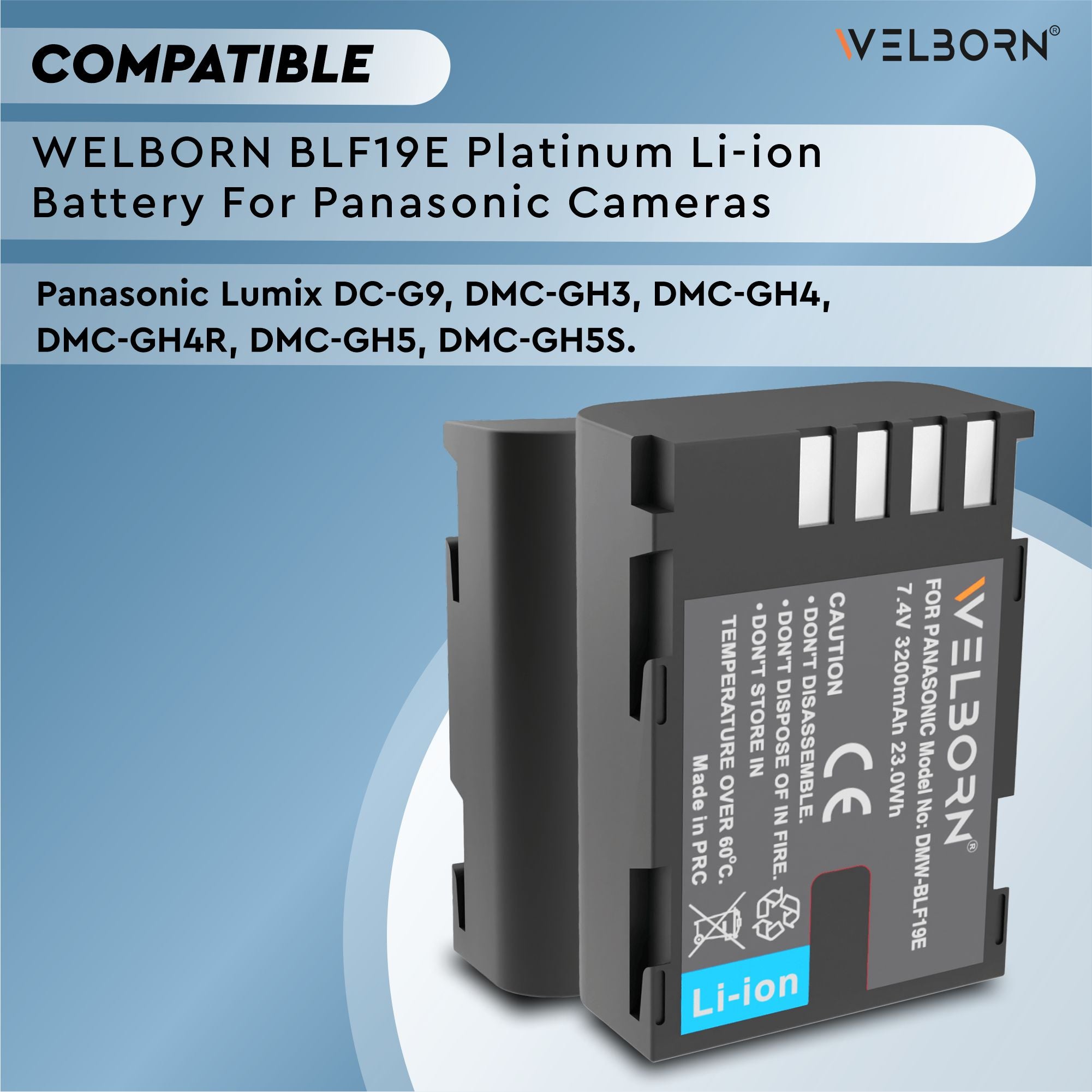 WELBORN BLF19 Platinum Rechargeable Battery for Panasonic Cameras – Professional Power for Creators