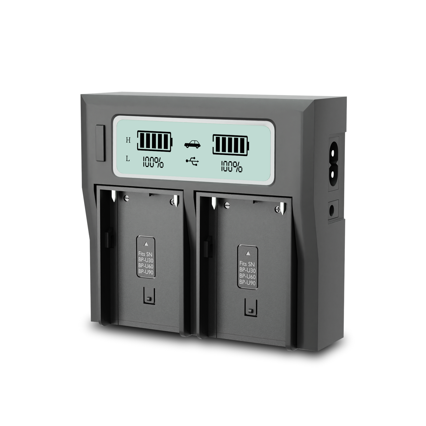Welborn Dual LCD Camera Battery Charger for Sony BP-U60 Battery Compatiable with Sony NEX-FS700, PMW-100 to PMW-300, PMW-EX1 to PXW-Z190V, PXW-Z280.