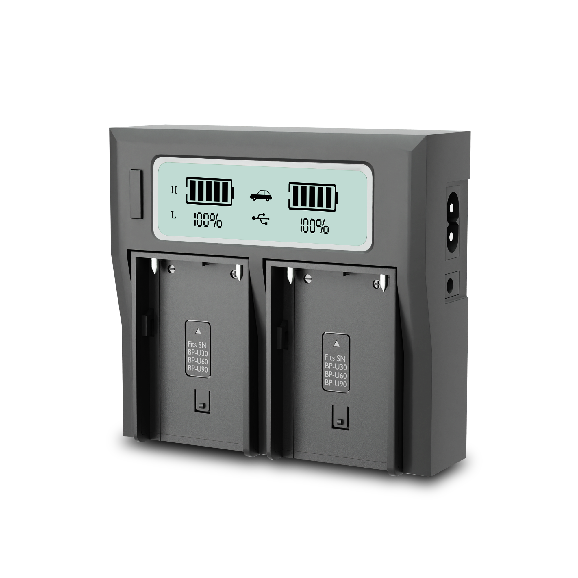 Welborn Dual LCD Camera Battery Charger for Sony BP-U60 Battery Compatiable with Sony NEX-FS700, PMW-100 to PMW-300, PMW-EX1 to PXW-Z190V, PXW-Z280.