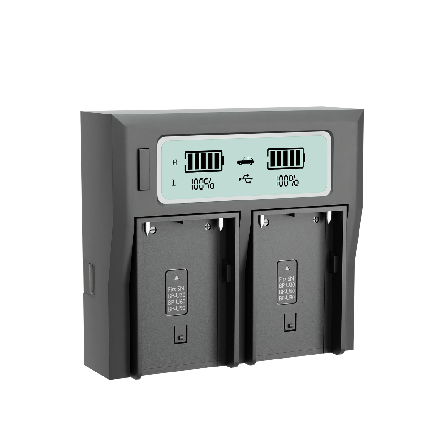 Welborn Dual LCD Camera Battery Charger for Sony BP-U60 Battery Compatiable with Sony NEX-FS700, PMW-100 to PMW-300, PMW-EX1 to PXW-Z190V, PXW-Z280.