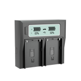 Welborn Dual LCD Camera Battery Charger for Sony BP-U60 Battery Compatiable with Sony NEX-FS700, PMW-100 to PMW-300, PMW-EX1 to PXW-Z190V, PXW-Z280.