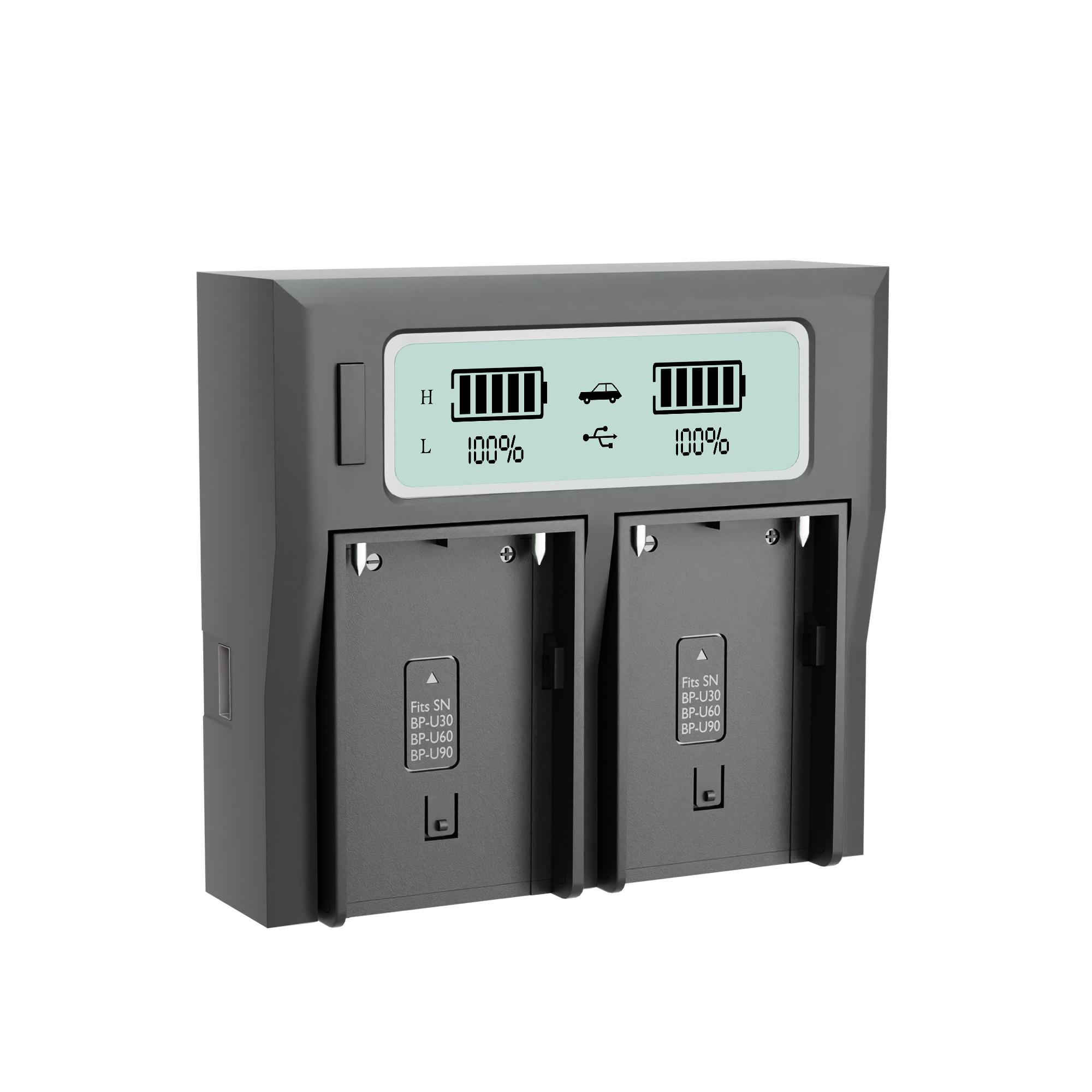 Welborn Dual LCD Camera Battery Charger for Sony BP-U60 Battery Compatiable with Sony NEX-FS700, PMW-100 to PMW-300, PMW-EX1 to PXW-Z190V, PXW-Z280.