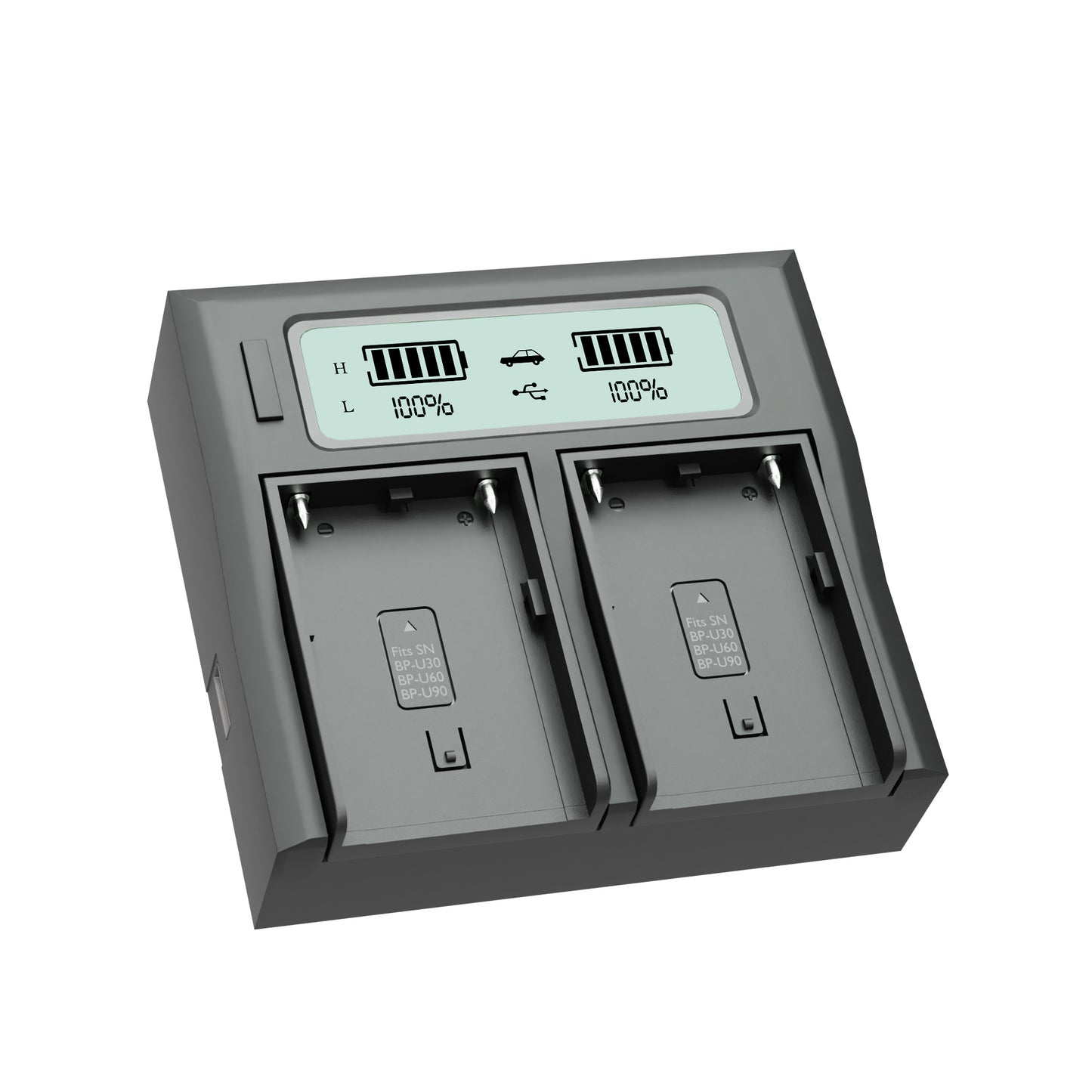 Welborn Dual LCD Camera Battery Charger for Sony BP-U60 Battery Compatiable with Sony NEX-FS700, PMW-100 to PMW-300, PMW-EX1 to PXW-Z190V, PXW-Z280.