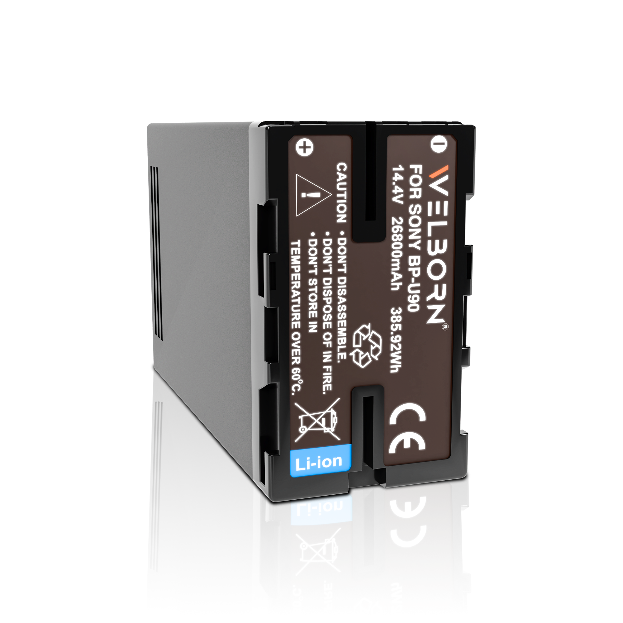 WELBORN BP-U90 Platinum Camera Battery for Sony PMW-100, PMW-160, PMW-200, PMW-300, PMW-EX1, PMW-EX3, PMW-F3, PXW-FS5, PXW-FS7, PXW-X180 Cameras (26800mAh)