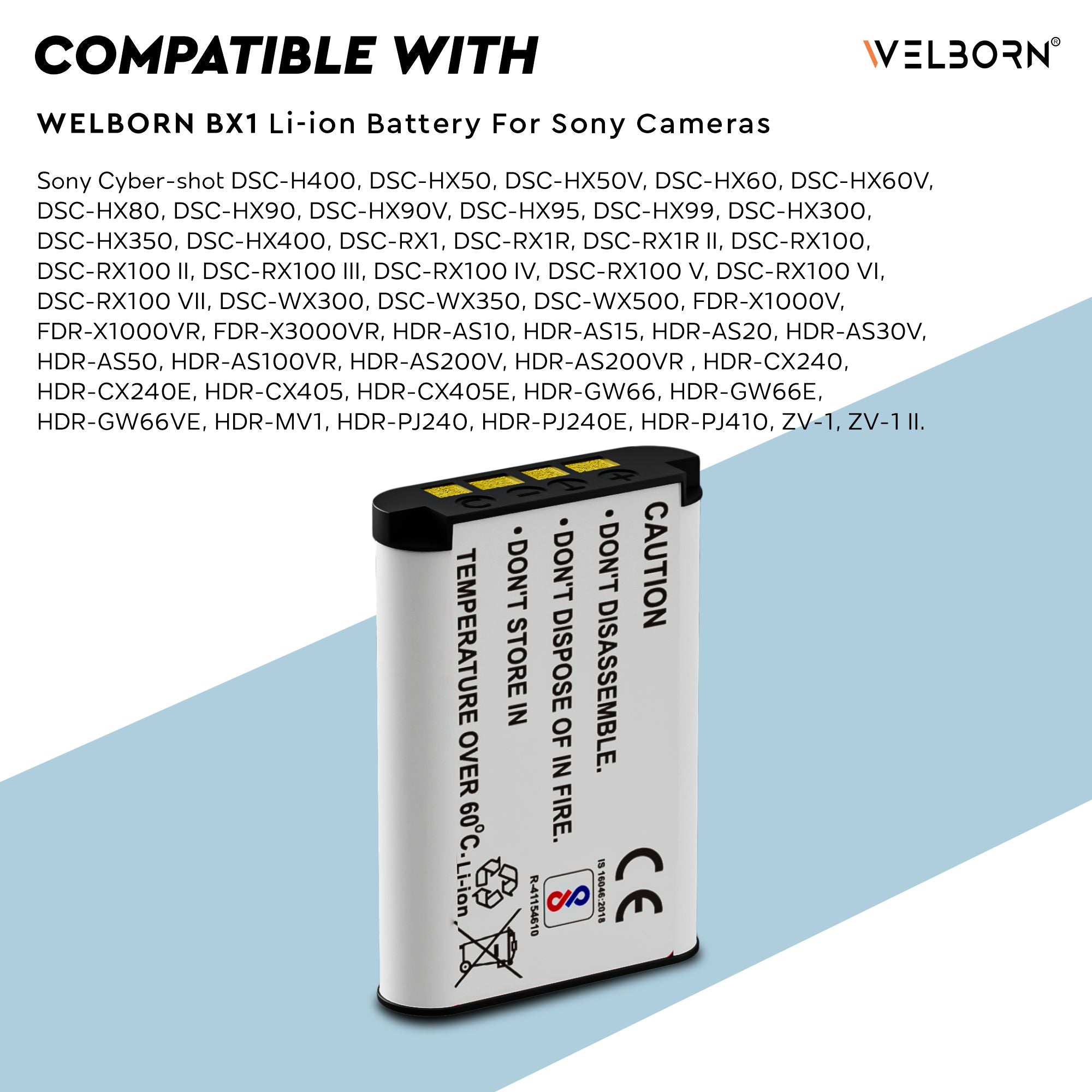 WELBORN NP-BX1 Jumbo (1600 mAh) Rechargable Battery Pack