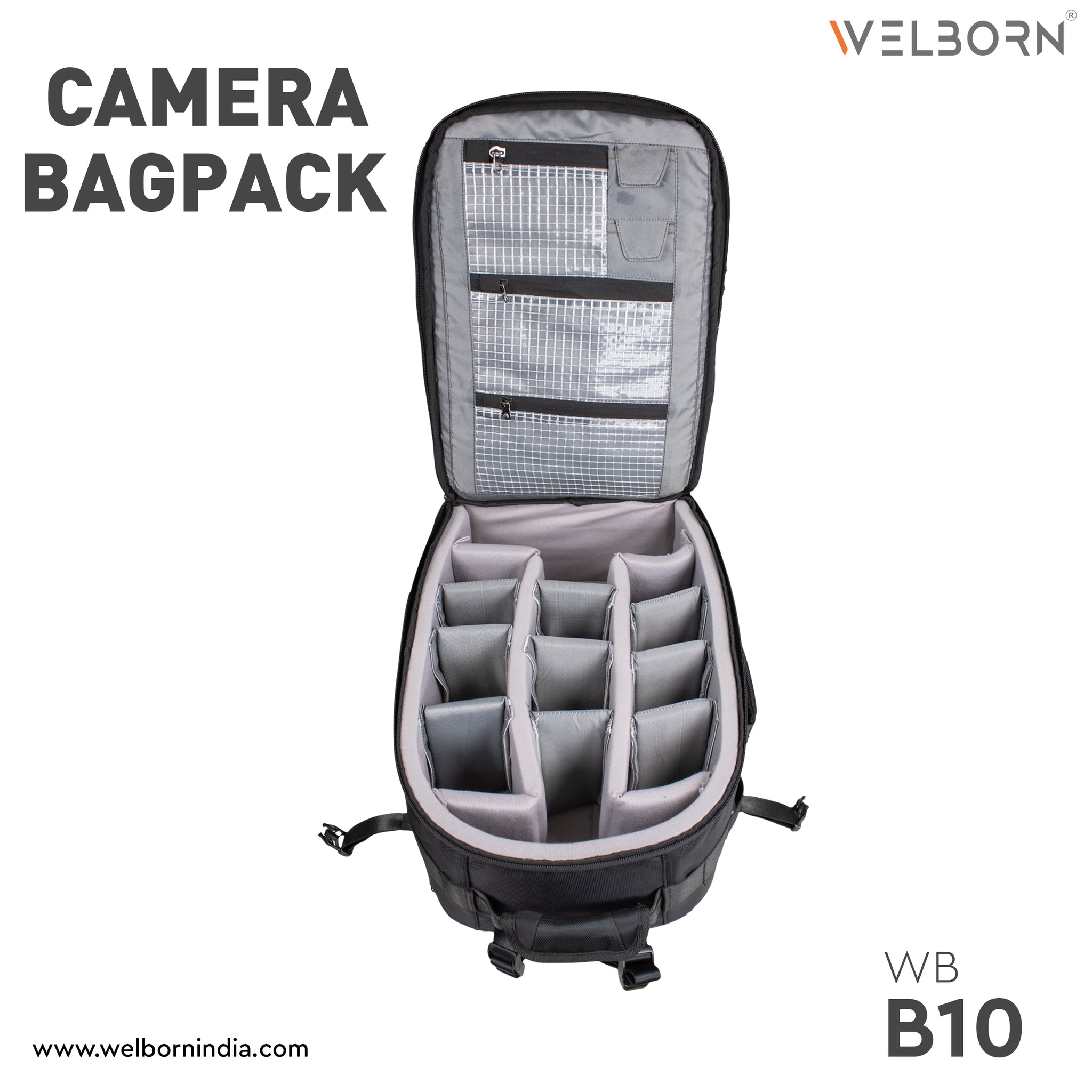 WELBORN Camera Bag (B10) for Photographers – Compact Padded Camera Carry Solution