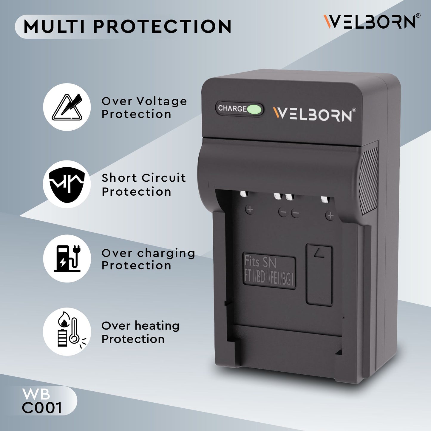Welborn Camera Battery Charger for BD1 Battery Compatible with Panasonic PV-BP18, PV-BP15, PV-BP22 Camcorder Batteries