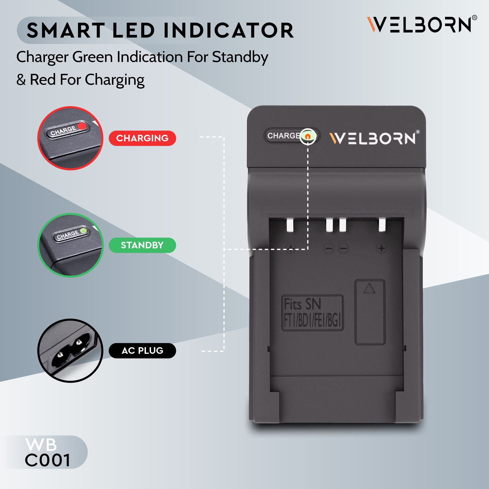 Welborn Camera Battery Charger for BD1 Battery Compatible with Panasonic PV-BP18, PV-BP15, PV-BP22 Camcorder Batteries