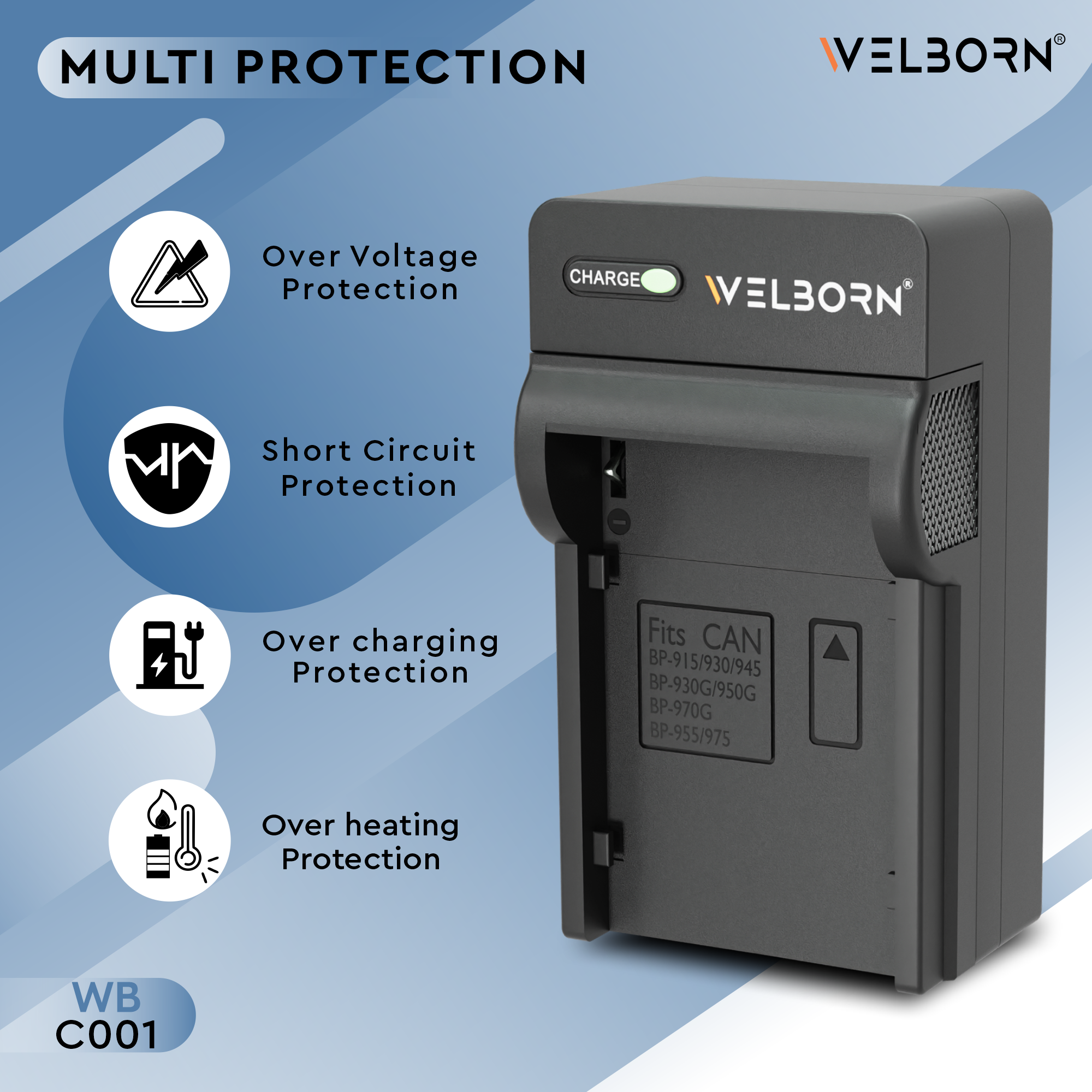 Welborn Camera Battery Charger for Canon Camera Battery BP-970G Compatible with Canon Camcorders & Video Cameras