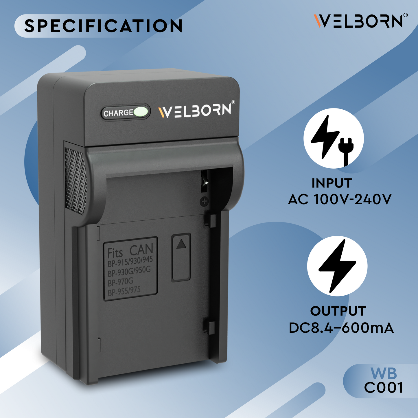 Welborn Camera Battery Charger for Canon Camera Battery BP-970G Compatible with Canon Camcorders & Video Cameras