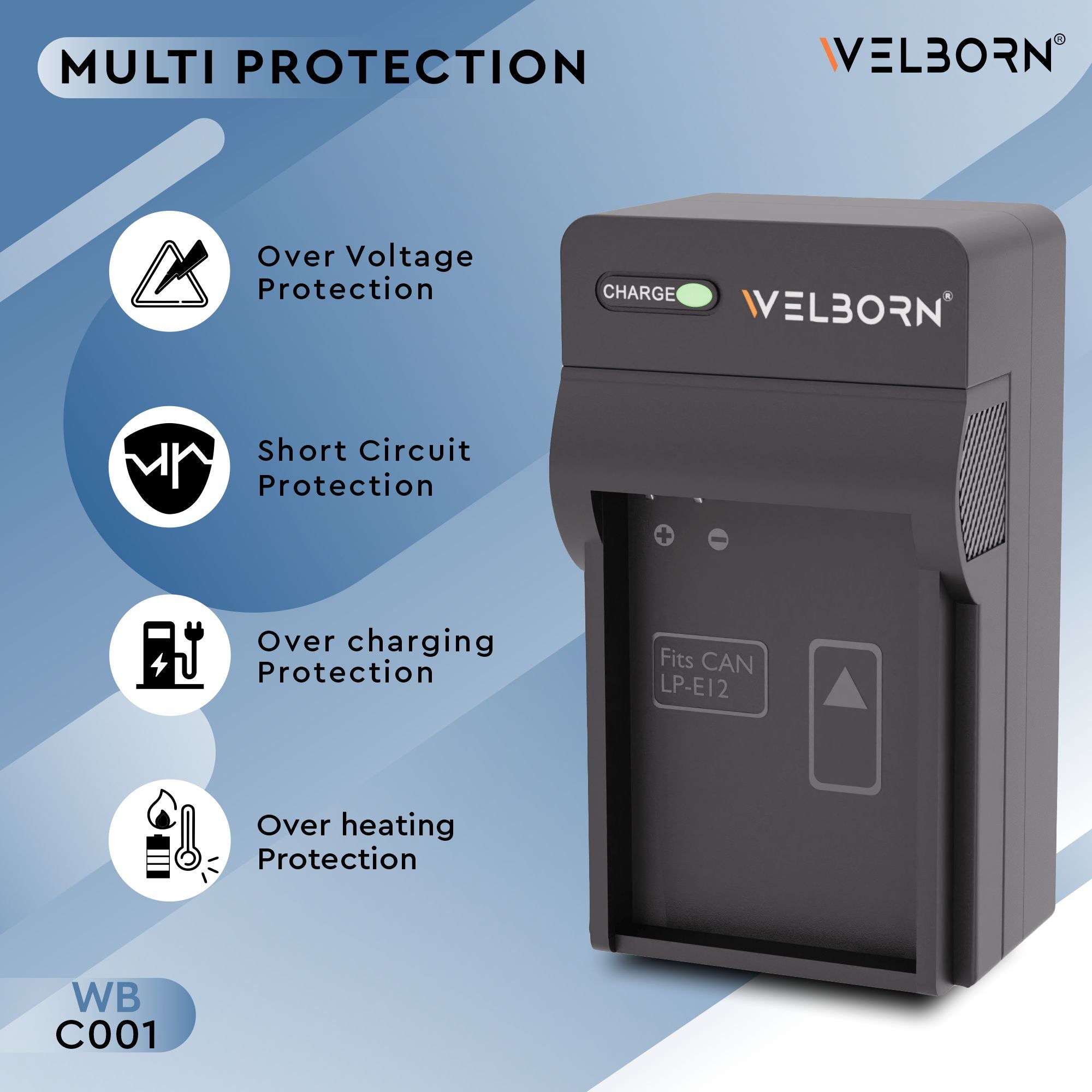 Welborn Camera Battery Charger for Canon LP-E12 Battery Compatible with Canon EOS M, EOS M2, EOS M10, EOS M50, EOS 100D Cameras