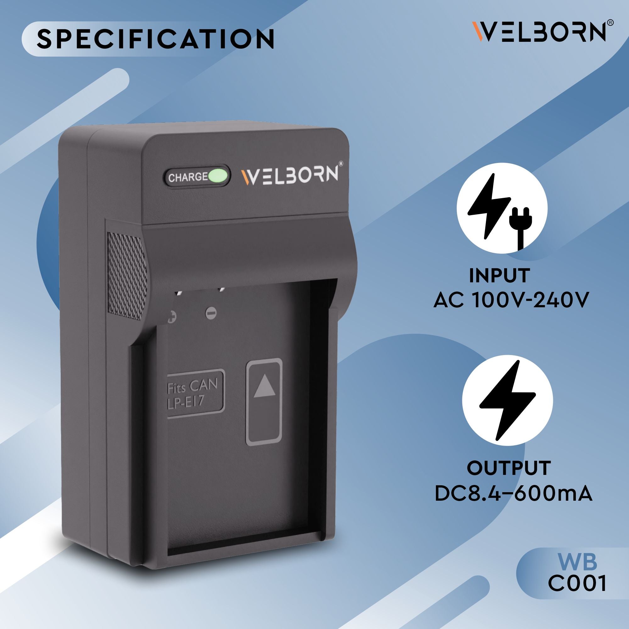 Welborn Camera Battery Charger for Canon LP-E17 Battery Compatible with Canon EOS M3 - M100 EOS RP - RP RF EOS Rebel SL2 - Rebel SL3 EOS Rebel T6i - Rebel T8i EOS 77D - 800D EOS M3 - M6, EOS R8 - R50