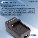Welborn Camera Battery Charger for Canon NB-4L Battery Compatible with Canon IXUS 30-IXUS 255 HS, IXUS i7, Powershot SD30 - SD1400 is Wireless, PC1101 - PC1150, ELPH 100 HS - ELPH 330 HS etc.