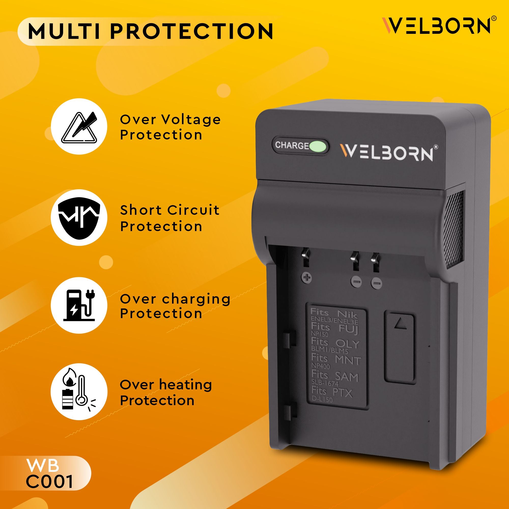 Welborn Camera Battery Charger for Nikon EN-EL3 Battery Compatible with Nikon D50, D70, D80, D90, D100, D200, D300 Cameras