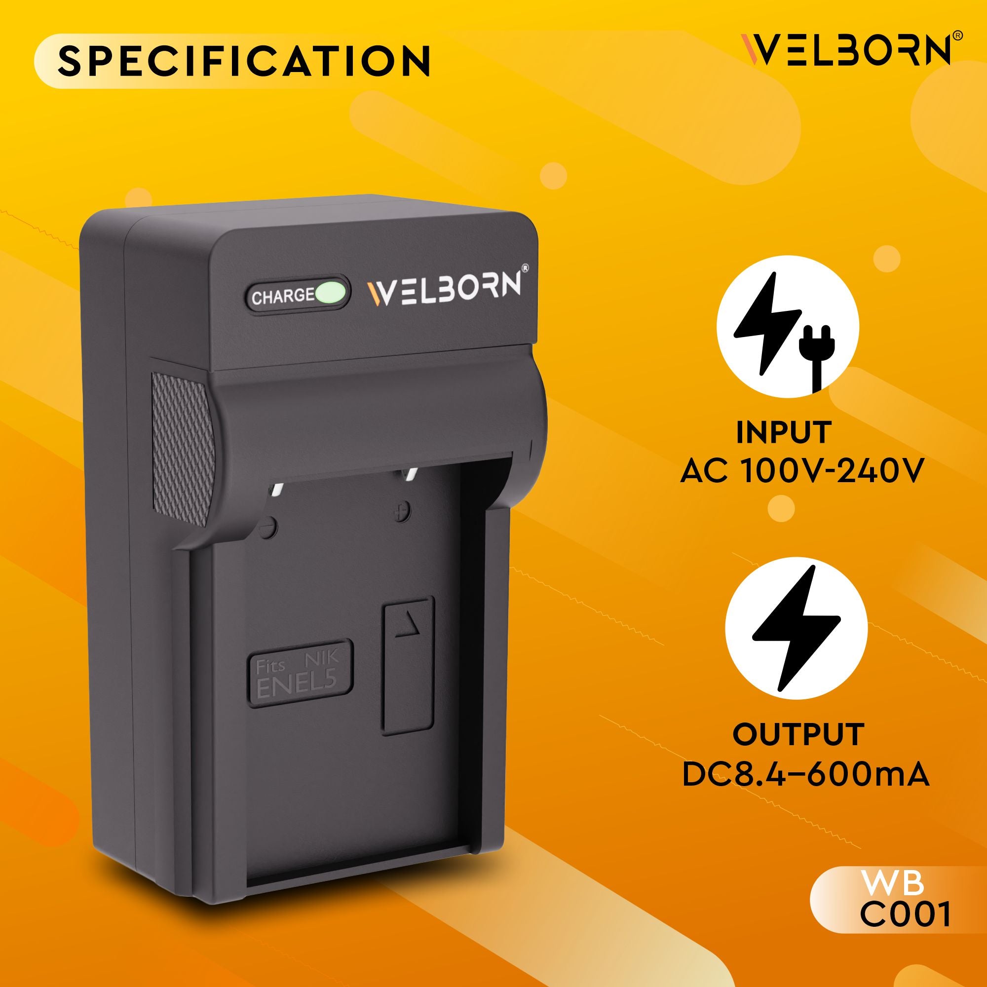 Welborn Camera Battery Charger for Nikon EN-EL5 Battery Compatible with Nikon Coolpix 3700-7900, AW110 - AW120S, P100, P3 - P5000, P510, P520, P530, P6000, P90, S10, P80, P5100, S10
