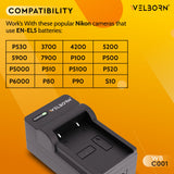 Welborn Camera Battery Charger for Nikon EN-EL5 Battery Compatible with Nikon Coolpix 3700-7900, AW110 - AW120S, P100, P3 - P5000, P510, P520, P530, P6000, P90, S10, P80, P5100, S10