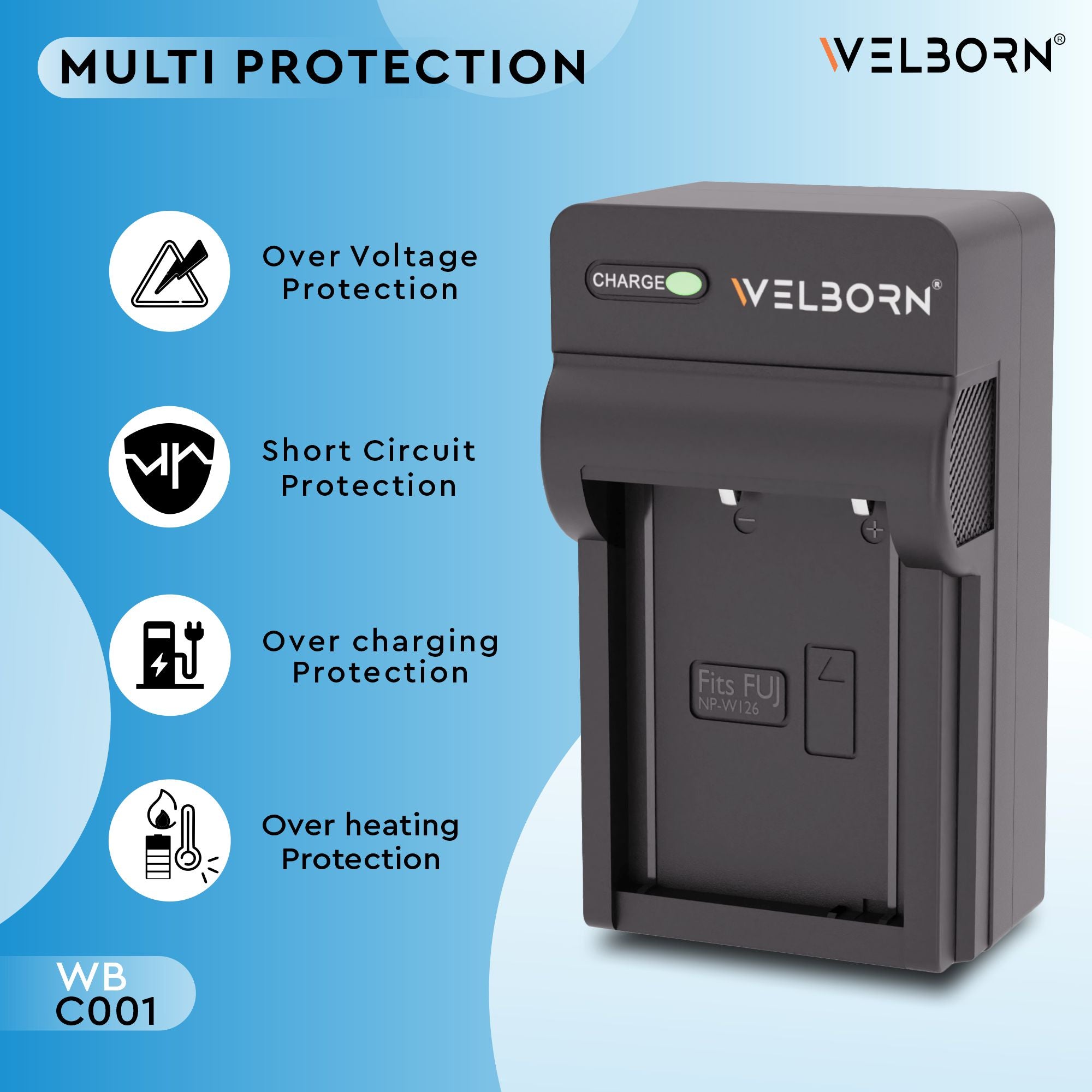 Welborn Camera Battery Charger for Fujifilm Camera Battery NP-W126 Compatible with Fujifilm X Series Cameras