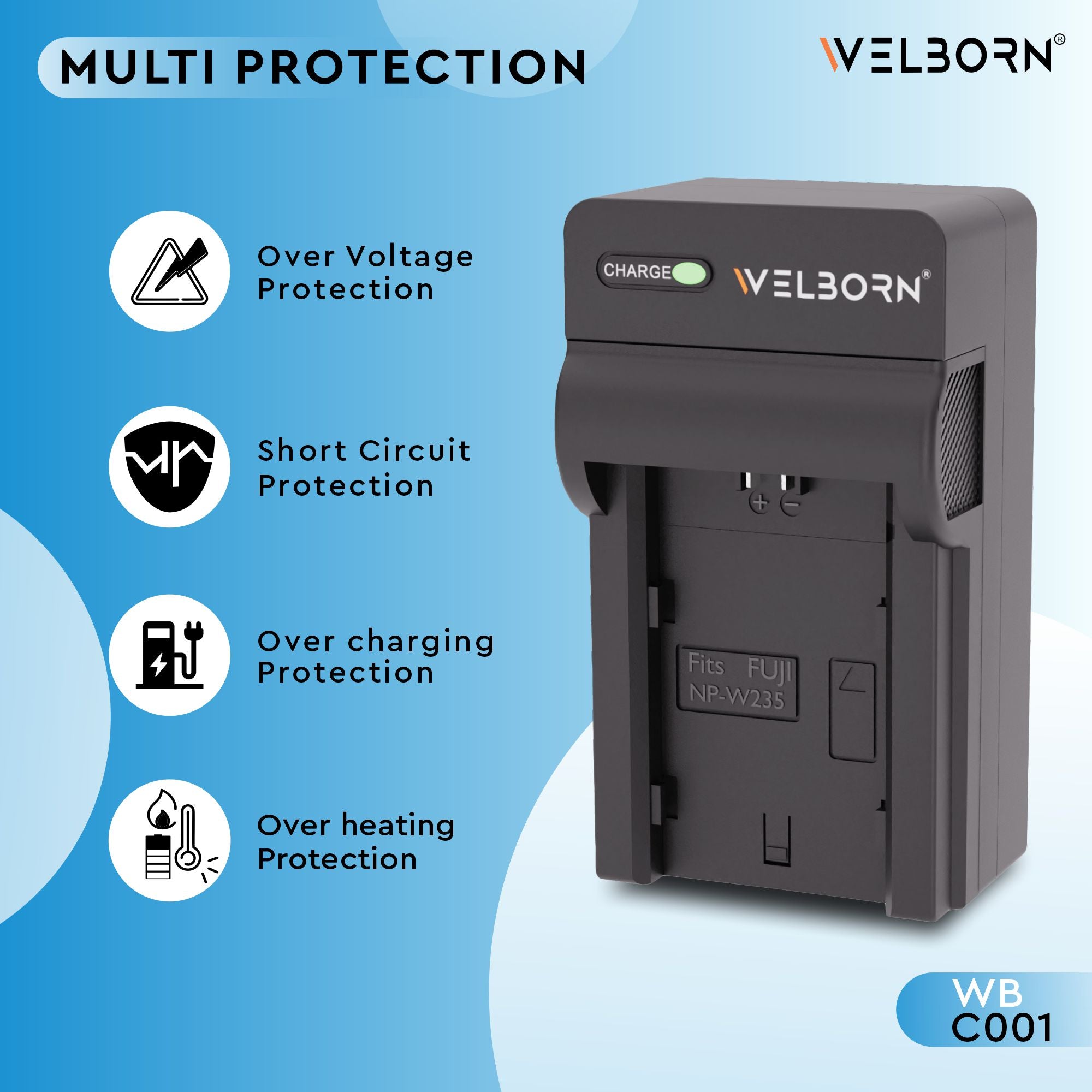 Welborn Camera Battery Charger for Fujifilm NP-W235 Battery Compatible with FUJIFILM FT-XH, VG-GFX100, VG-XT4, VBG-XH, GFX 100S,100S II,100 II,50S II, X-S20, X-H2S, X-T4 ES, X-T5,T4,H2,H2S,S20
