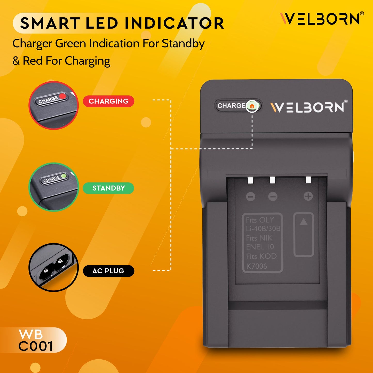 Welborn Camera Battery Charger for EN-EL10 | Compact & Efficient Power Adapter