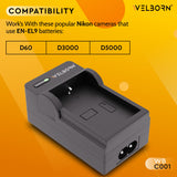 Welborn Camera Battery Charger for Nikon EN-EL9 Battery Compatible with Nikon D40, D40X, D60, D3000, D5000 Cameras