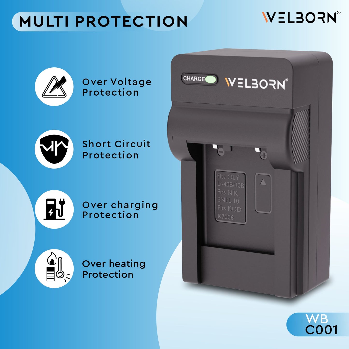 Welborn Camera Battery Charger for Camera Battery LI-40B/ 42B Compatible with Digital Cameras
