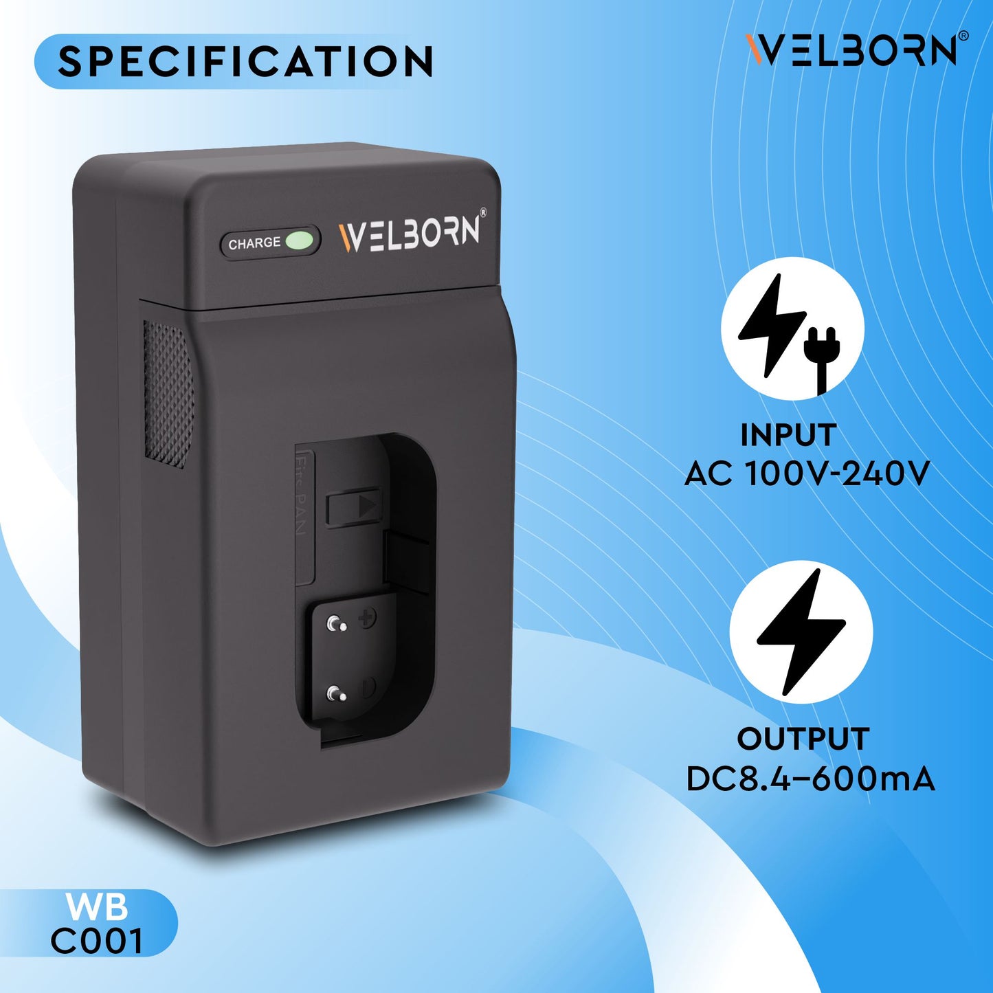 Welborn Camera Battery Charger for Panasonic BLK22 Battery Compatible with Lumix GH5, GH5S, GH6 Cameras