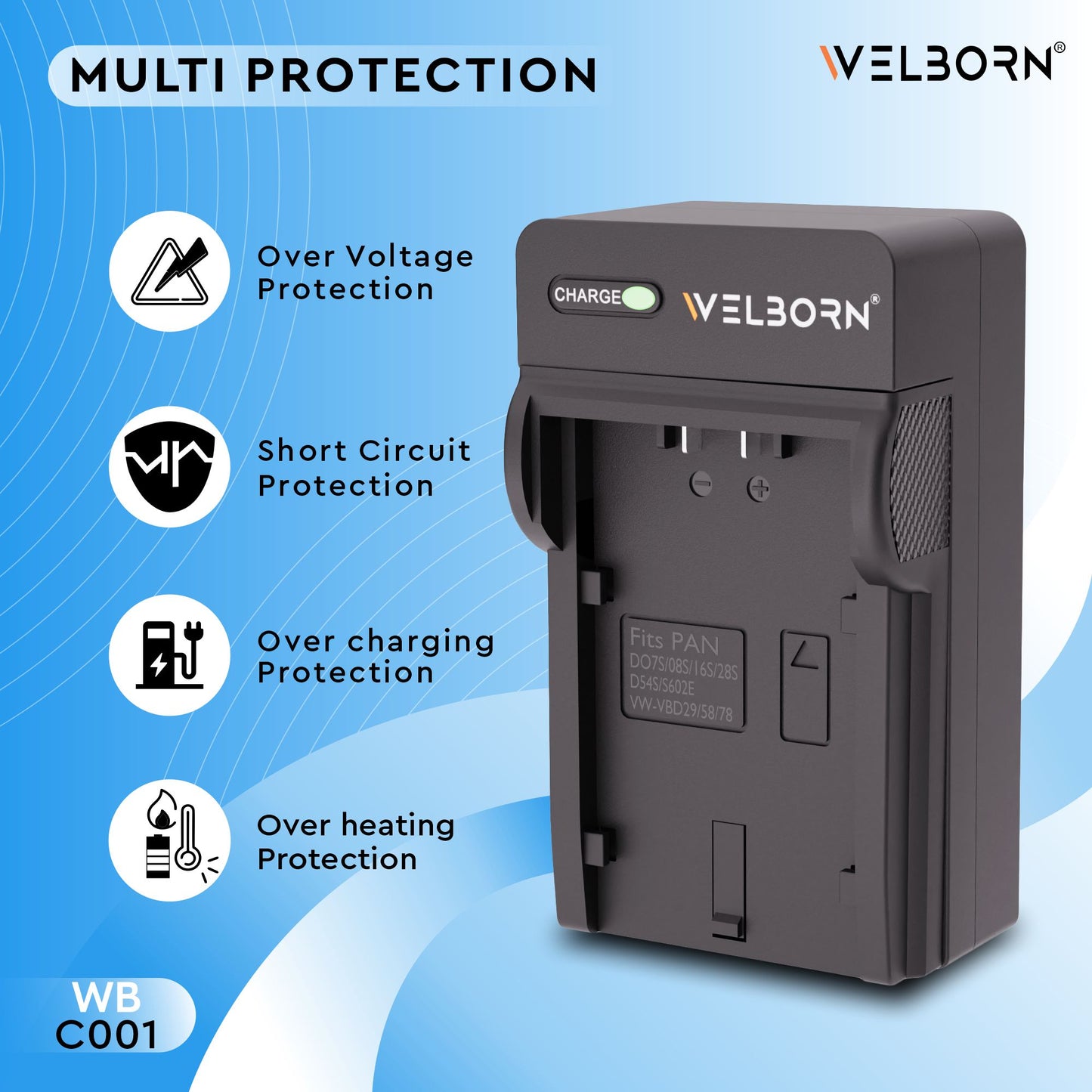 Welborn Fast Battery Charger for VBD58 | Professional Camcorder Charging Adapter
