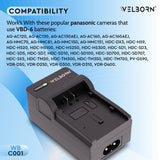 Welborn Camera Battery Charger for Panasonic VBG6 Battery Compatible with HDCHS300,TM300,HS250,SD100,HS20 AGHMC40,HMC150 HDC-SD600,SD700 SDRH40-SDRH90,SD20,SD9,HS9,SX5,AG-AC7,AC160A,AG-HMC40-AG-HMC153