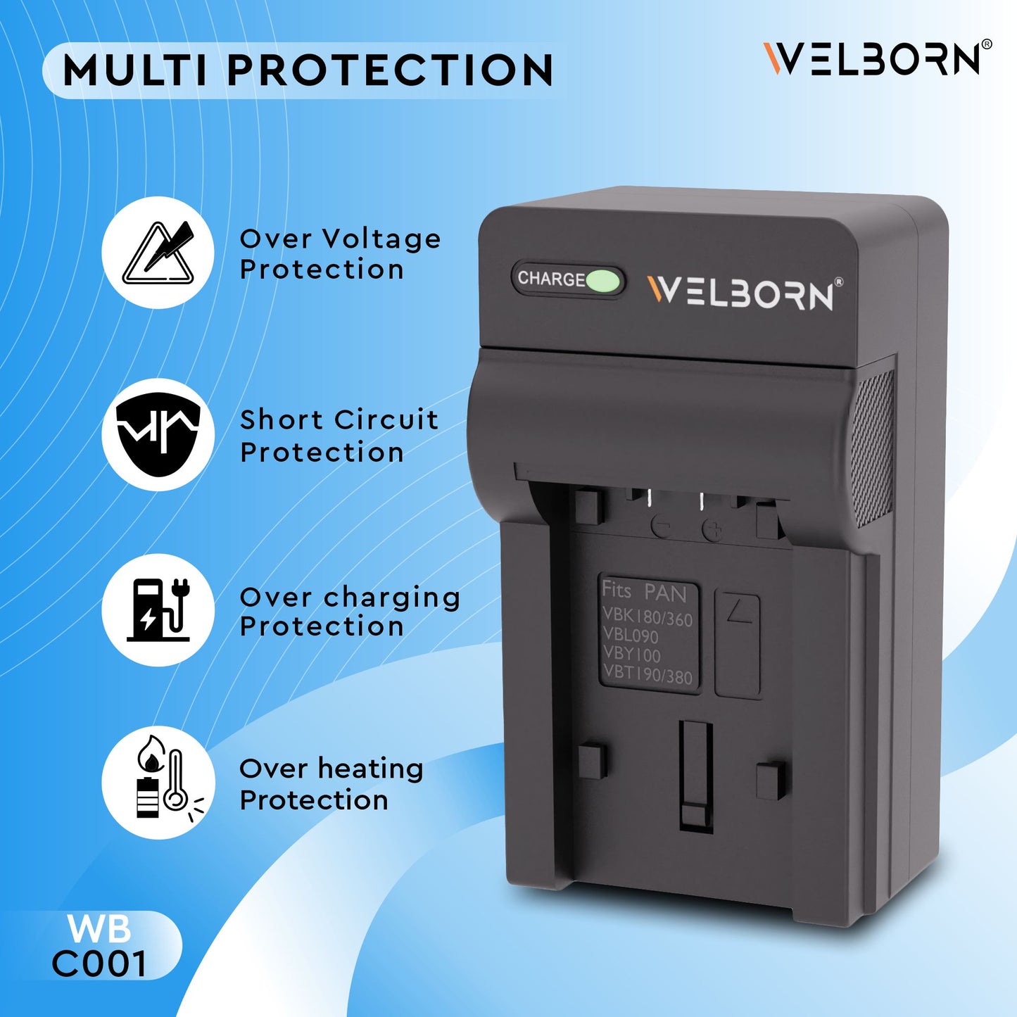 Welborn  Camera Battery Charger for Panasonic Camera Battery VW-VBK360 Compatible with Panasonic Camcorders