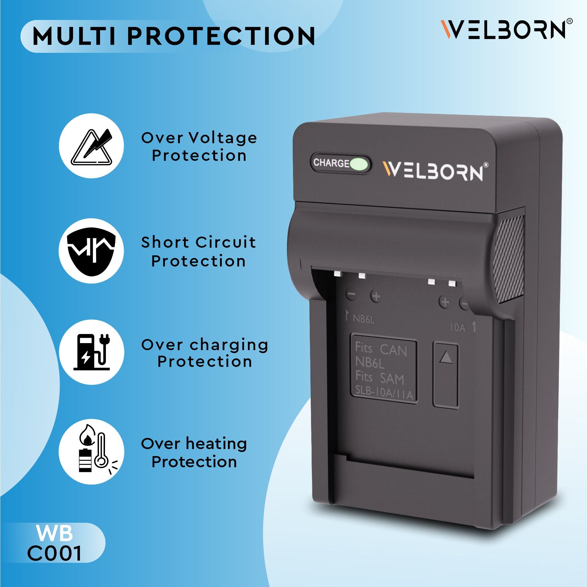 Welborn Camera Battery Charger for Samsung Camera Battery SLB-10A Compatible with Samsung Digital Cameras