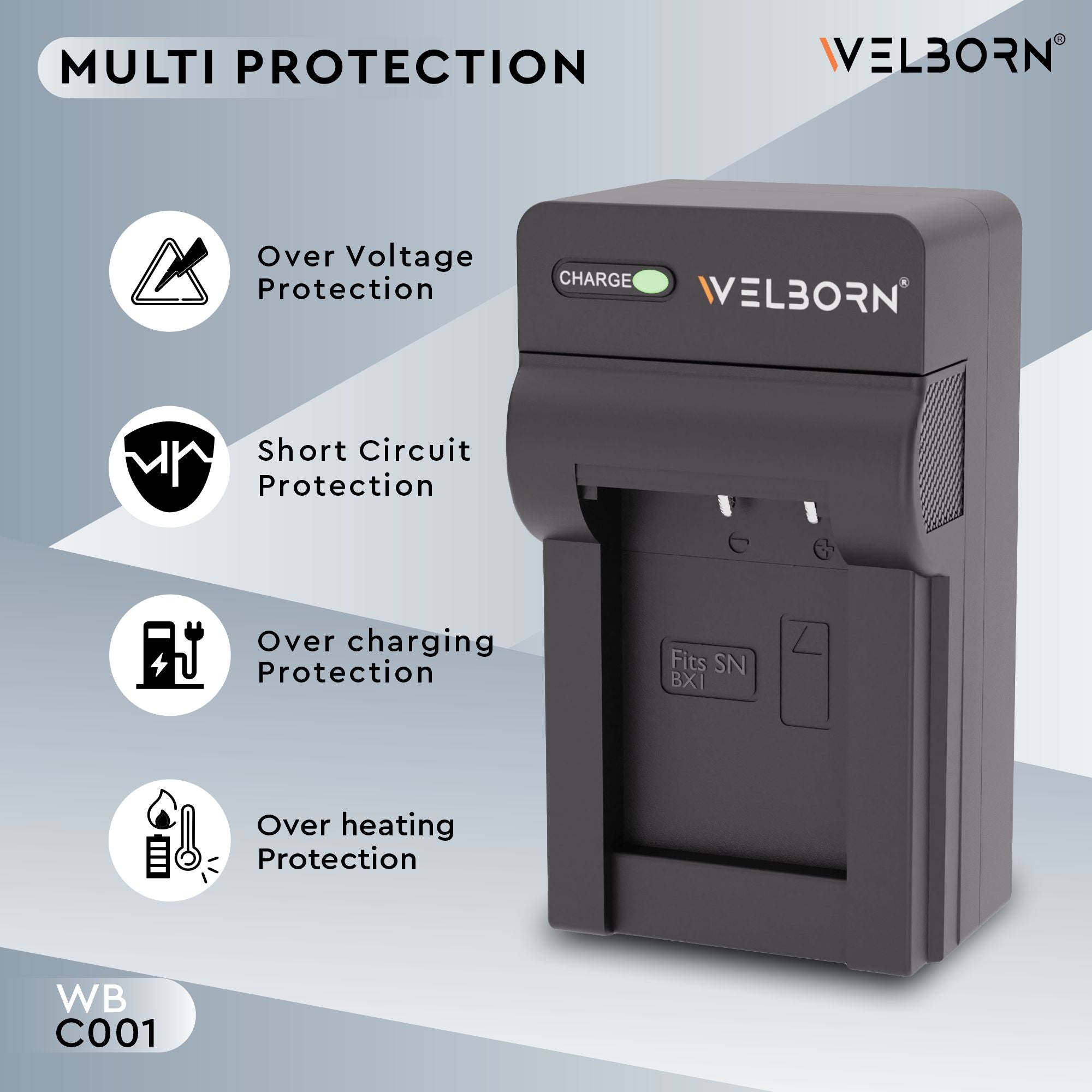 Welborn Camera Battery Fast Charger for NP-BX1/M8, DSC-HX80, HX90V, HX95, HX99, HX350, RX1, RX1R II, RX100 Camera Battery Charger