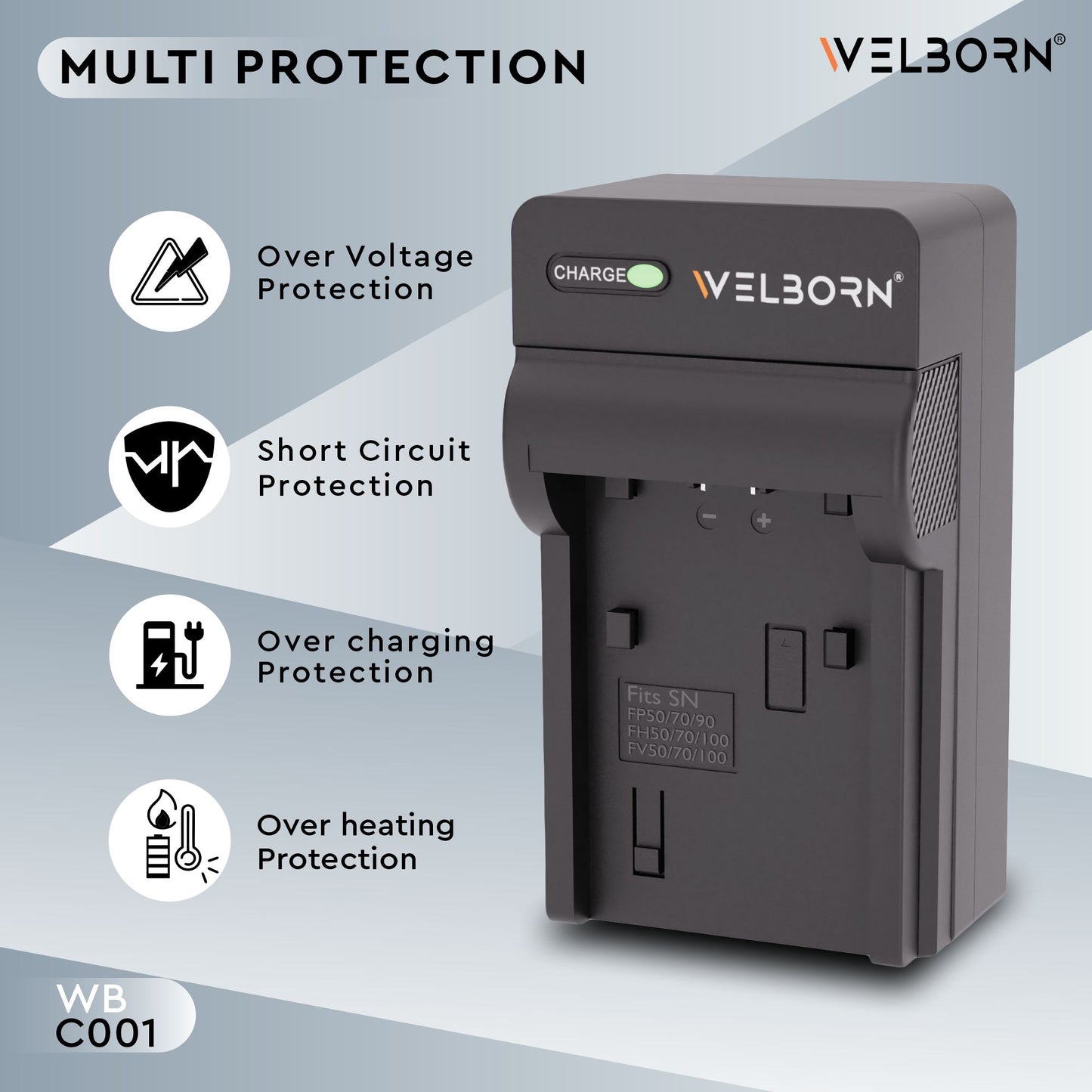 Welborn Camera Battery Charger for Sony NP-FP90/91 Battery Compatible with Sony DCR-DVD103E-DVD905E, DVD92E, DCR-HC16E-HC96E, DCR-SR100E, DCR-SR30E-SR90E, HDR-HC3E,DCR-HC28, DCR-SR42-SR300