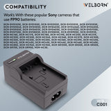 Welborn Camera Battery Charger for Sony NP-FP90/91 Battery Compatible with Sony DCR-DVD103E-DVD905E, DVD92E, DCR-HC16E-HC96E, DCR-SR100E, DCR-SR30E-SR90E, HDR-HC3E,DCR-HC28, DCR-SR42-SR300