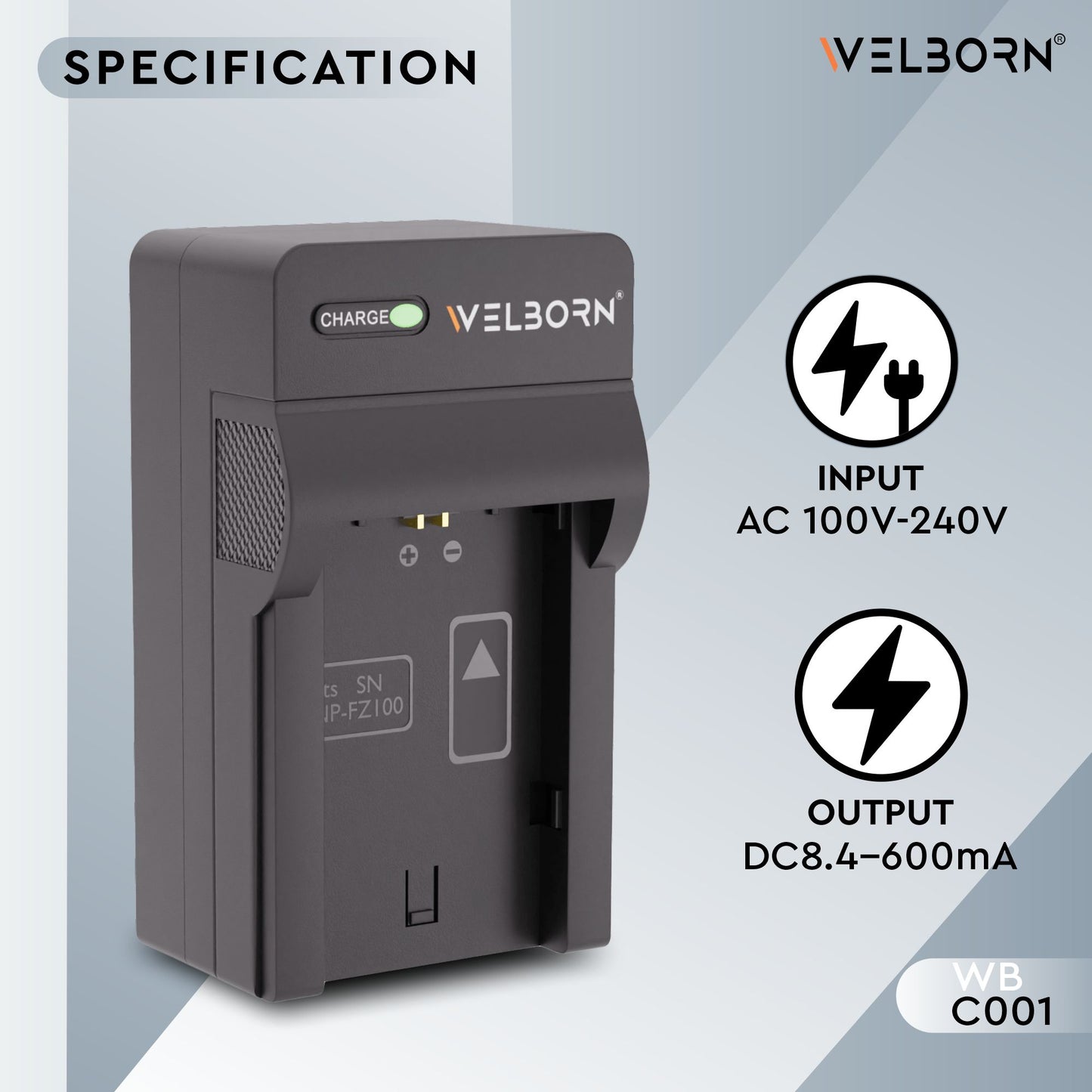 Welborn Camera Battery Charger for Sony Np-FZ100 Battery Compatible with Sony Alpha A1 A7 III A7 IV A7C A7C II A7C R A7R III A7R IV A7R V A7S III A9 A9 II A9 III A9R A9S A6600 A6700 FX3 FX30 ZV-E1