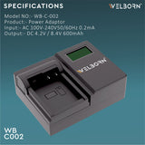 Welborn LCD Camera Battery Charger for Panasonic Camera Battery DMW-BLC12 Compatiable with Lumix G7 G95, DMC-GX8 GH2 G6 G7, DC-G95 G85 G95, DMC-GH2 G7 G5 G85 FZ200 FZ2500 FZ1000