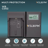 WELBORN LCD Camera Battery Charger for Canon Camera Battery LP-E6/LP-E6N Compatiable with Canon EOS 7D Mark II EOS 6D OS 5D Mark IV Canon Log EOS 5D to 90D Mark III 5D Mark IV EOS R to R7 Mark II